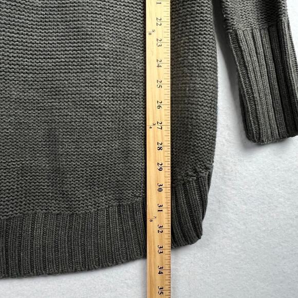 MERONA Thick Dark Gray Cable Knit Chunky Button Up Cardigan Medium - Picture 9 of 10